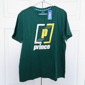 Prince Pickleball T-Shirt Size Men's Large NWT Dark Green Short Sleeve T